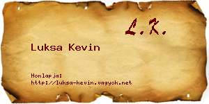 Luksa Kevin névjegykártya