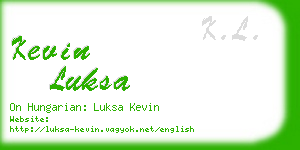 kevin luksa business card